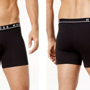 BOSS HUGO BOSS Cotton Boxer Briefs (3-Pack) Black (Sm)